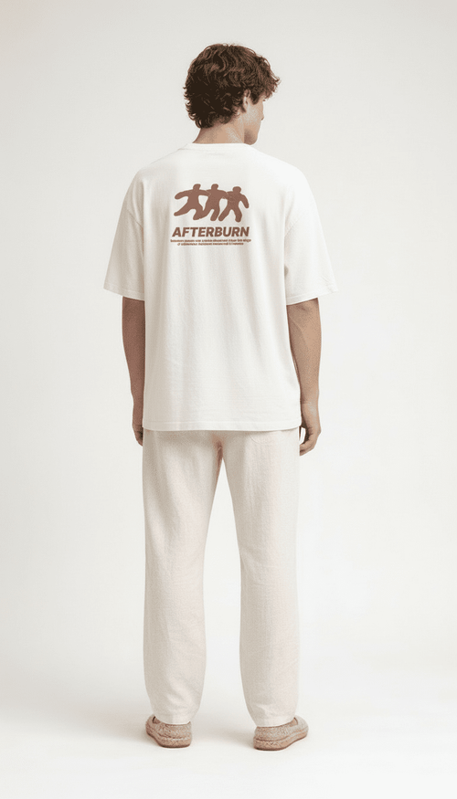 AFTER BURN TEE RED ON WHITE - Barrel Brand