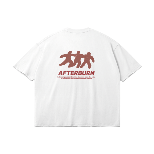 AFTER BURN TEE RED ON WHITE - Barrel Brand
