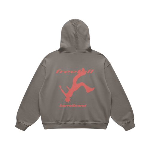 FREEFALL HOODIE FRAIR GREY/RED - Barrel Brand