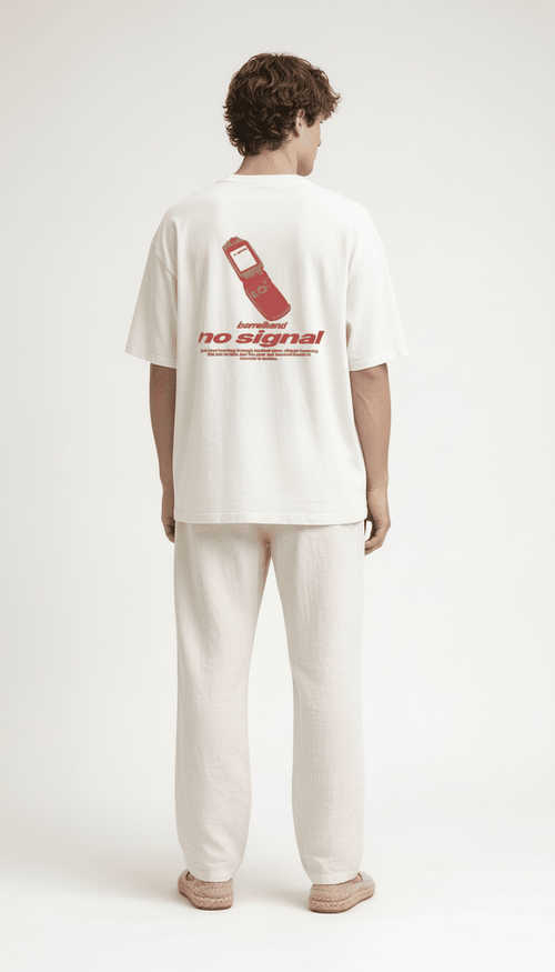 NO SIGNAL TEE WHITE - Barrel Brand