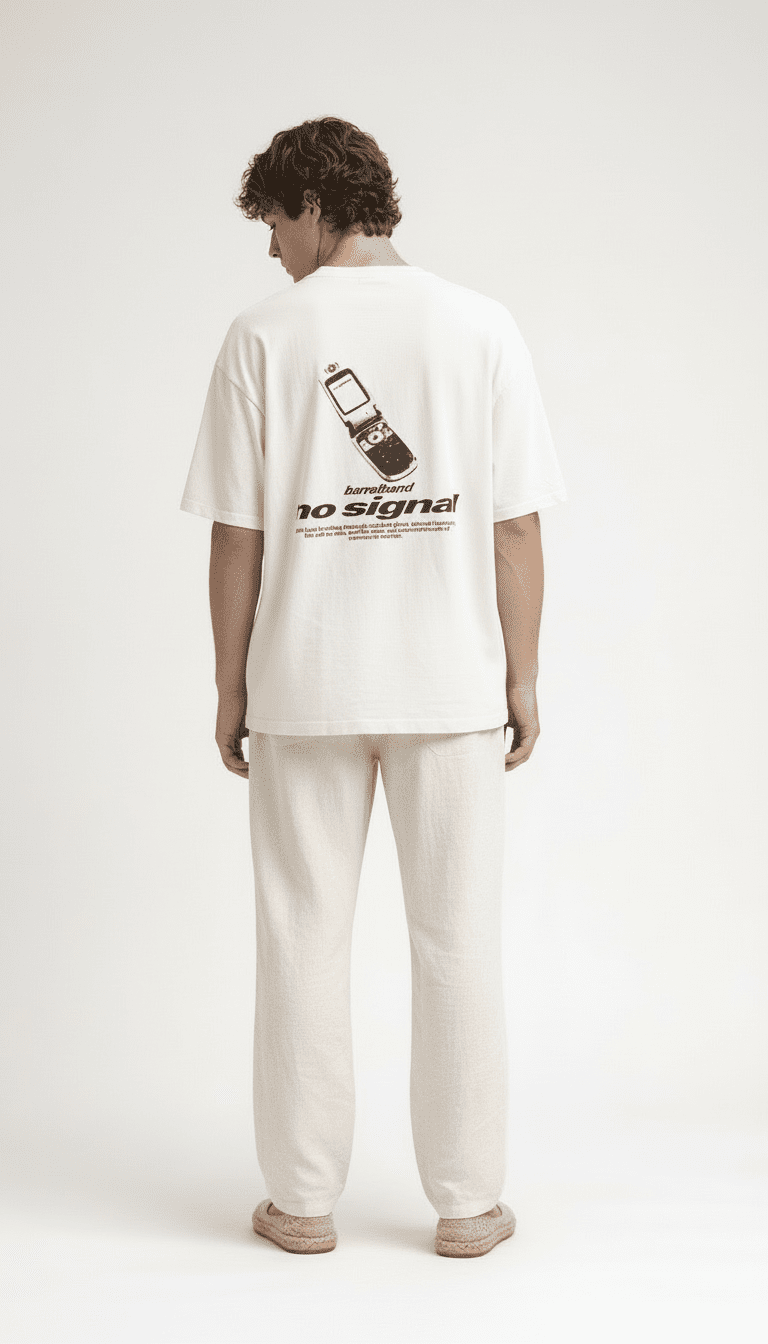 NO SIGNAL TEE WHITE - Barrel Brand