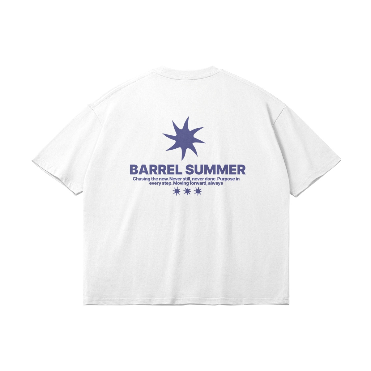 SUMMER TEE BLUE ON WHITE - Barrel Brand