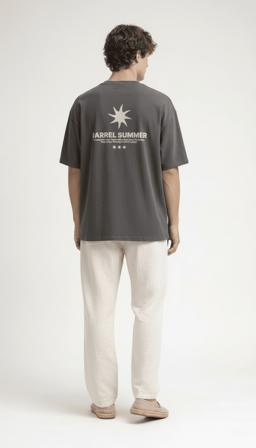 SUMMER TEE DARK GREY - Barrel Brand