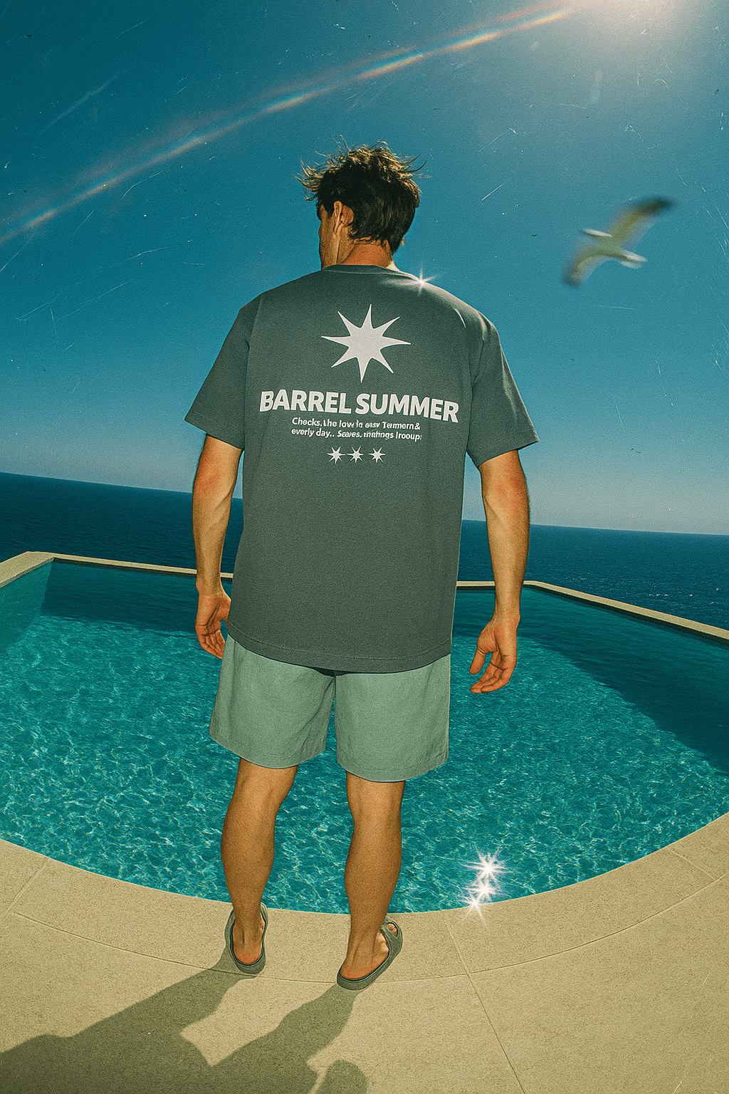 SUMMER TEE MIST BLUE - Barrel Brand