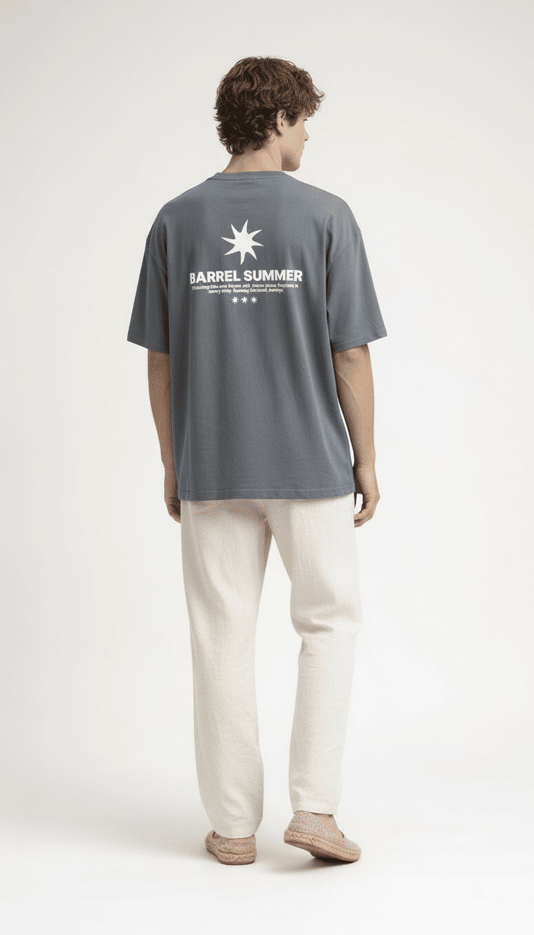 SUMMER TEE MIST BLUE - Barrel Brand